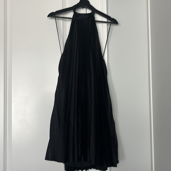 Abercrombie & Fitch Black Trapeze Pleated MinibDress Sz-M T - Picture 8 of 16